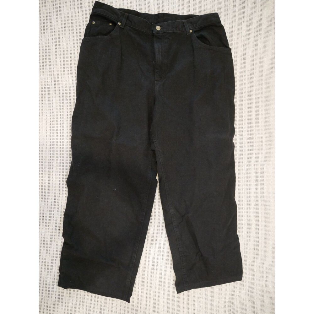L.L.Bean Double L Black Jeans Women's 20W Regular 100% Cotton Straight Leg